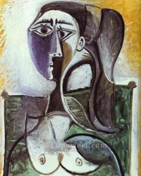 パブロ・ピカソ Painting - 座る女性の胸像 2 1960年 パブロ・ピカソ